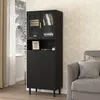 Hohes Bücherregal mit Tür aus gehärtetem Glas und Produktbild-Vorschau 16