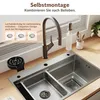 SONNI Breite Seite quadratisches Spülbecken 70 x 45 x 24,5 Produktbild-Vorschau 8