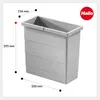 A light gray rectangular trash can insert with dimensions indicated by lines and text. Produktbild-Vorschau