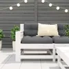 vidaXL Gartensofa mit Armlehne und Kissen Weiß Massivholz Produktbild-Vorschau 3