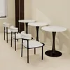 Mesa redonda para comedor de 70 cm, mesa auxiliar negra de Vista previa de la imagen del producto 8