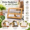 Bambus Kochbuchhalter 3-fach verstellbar, Buchständer & Produktbild-Vorschau 3