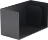 A dark gray metal storage organizer with two compartments is shown from a three-quarter angle against a white background. Voir les images du produit