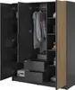 Kleiderschrank Stilo Graphit Grau mit Lamellen – 155 cm, 3 Produktbild-Vorschau 4