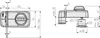 Technical drawing with dimensions of a door lock. Produktbild-Vorschau