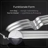 Close-up of metal hangers with text overlays highlighting features. Produktbild-Vorschau