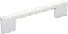 A single, shiny silver handle on a white background. Produktbild-Vorschau