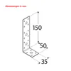 Winkelverbinder 150x50x35mm verzinkt Lochplattenwinkel Produktbild-Vorschau 2