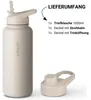 Trinkflasche Edelstahl 1L Thermoflasche Sport Gym Flasche isoliert beige Vinsun Produktbild-Vorschau