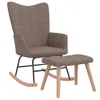 vidaXL Schaukelstuhl mit Hocker Stoff Taupe Produktbild-Vorschau 9