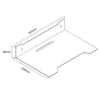 A line drawing of a wall-mounted shelf with dimensions indicated. Podgląd zdjęcia produktu