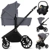 Collage of a stroller in different configurations and a car seat. Náhled obrázku produktu