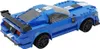 A blue Lego sports car with white racing stripes. Produktbild-Vorschau