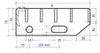 A technical drawing with dimensions of a metal step. Produktbild-Vorschau