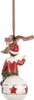 Clayre & Eef Pendentif de Noël lutin 5x5x10 cm rouge Voir les images du produit 3
