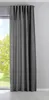 A gray curtain hanging in front of a window with trees visible outside. Produktbild-Vorschau