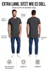 Mivaro Herren T-Shirt extra lang Anthrazit XXL - Longshirt Produktbild-Vorschau 2