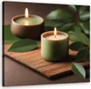 Leinwandbild Kerzen Zen Spa 60x60 Feeby Grün bild für die Produktbild-Vorschau 1