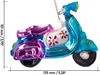 A glass ornament shaped like a colorful retro scooter. Produktbild-Vorschau