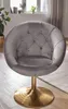 FineBuy Loungesessel Samt Design Drehstuhl Grau Clubsessel Produktbild-Vorschau 5