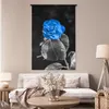 MuchoWow® Wandteppich Wandbehang Blumen - Rose - Schwarz - Produktbild-Vorschau 5
