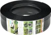 A roll of black plastic garden edging is shown against a white background. The product has a label wrapped around it with images of its use in gardens. Produktbild-Vorschau