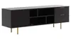 A black TV lowboard with gold metal legs is shown against a white background. Náhled obrázku produktu