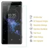 A smartphone screen protector is shown on a smartphone, with feature callouts on the right. Produktbild-Vorschau