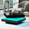 Merax quadratischer Hochglanz-Couchtisch mit 360° drehbare Produktbild-Vorschau 2