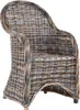 KRINES HOME Esszimmer-Sessel Rattan Grau Rattan Korbsessel Produktbild-Vorschau 1
