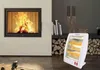 A split image showing a fireplace with a fire on the left and a portable electric heater in a room setting on the right. Náhľad obrázku produktu