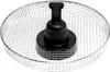 A close-up, studio shot of a round wire basket with a black handle and base in the center. Produktbild-Vorschau
