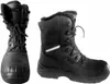A studio shot of a pair of black winter work boots, shown from two angles. Produktbild-Vorschau