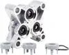 A close-up studio shot of a Kärcher pump head and three grey plastic accessories against a white background. Produktbild-Vorschau