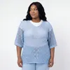 Häkel Shirt Damen Sommer Oberteil Lochstrick 40 42 44 46 Produktbild-Vorschau 4