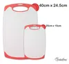 Two cutting boards of different sizes are shown side-by-side on a white background. Text indicating dimensions and a brand logo are present. Anteprima dell’immagine prodotto