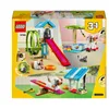 The image shows the back of a LEGO Creator 3in1 Hamsterrad Set box, displaying various build options and product details. Podgląd zdjęcia produktu
