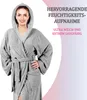 Damen Bademantel Grau XL – flauschig, extra lang, Produktbild-Vorschau 5