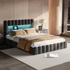 A bedroom scene with a bed as the main focus, featuring ambient lighting. Náhled obrázku produktu