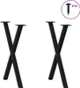 vidaXL Nohy jedálenského stola v tvare X 2 ks čierne Náhľad obrázku produktu 2