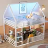 Kinder-Etagenbett im Hausdesign mit Rausfallschutz und Produktbild-Vorschau 4