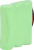 A close-up side view of a green battery pack. Produktbild-Vorschau