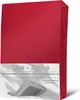 A red fitted sheet folded and presented upright. Produktbild-Vorschau