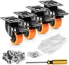 Möbelrollen 4er-Set - Lenkrollen mit PVC φ50,8mm - Produktbild-Vorschau 1