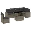 The Living Store 7-tlg. Garten-Sofagarnitur mit Kissen Grau Produktbild-Vorschau 3