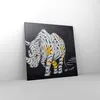 Bild auf Leinwand - Leinwandbild - Nashorn modern - 70x70cm Produktbild-Vorschau 4
