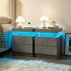 Set di 2 comodini Ropilly con illuminazione LED, colore Anteprima dell’immagine prodotto 1