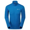 Blaues Protium Jacket von Montane; Midlayer Jacke für Herren; mit Reißverschluss und hohem Kragen.