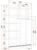 Schwebetürenschrank Kleiderschrank 120cm Weiß/Weiß mit Produktbild-Vorschau 7