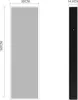 A diagram showing the dimensions of a black LED mirror cabinet. Anteprima dell’immagine prodotto